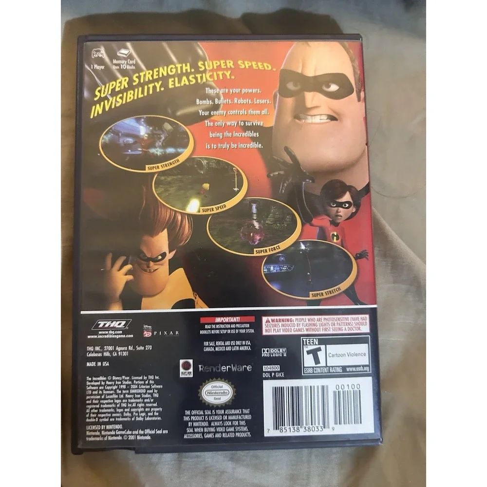 Incredibles Nintendo GameCube! No Manual!‎